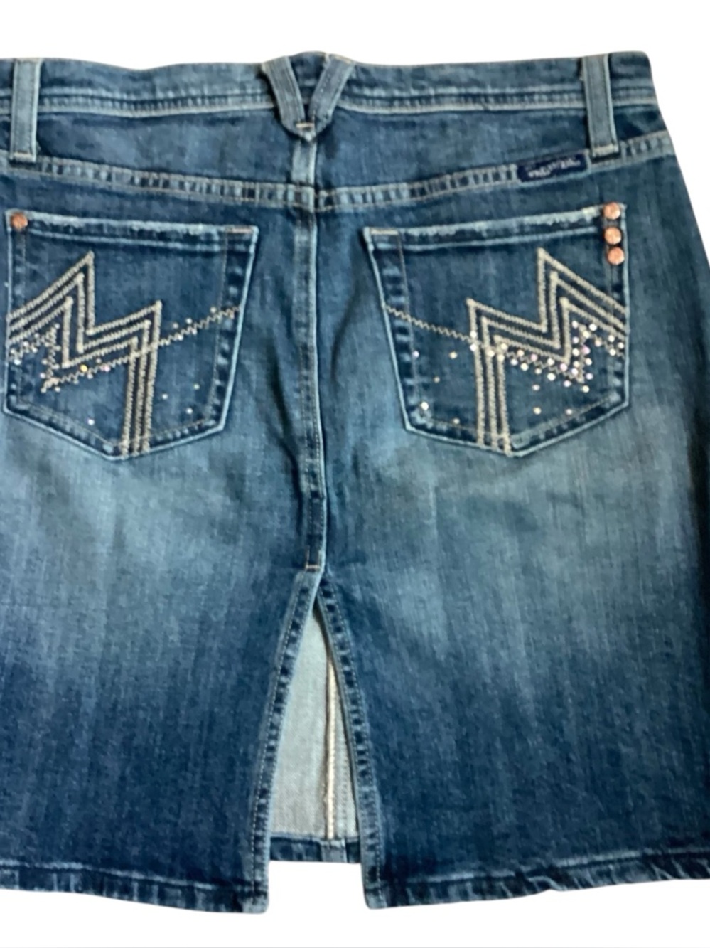 Miss Me Nikki Embellished Pocket Denim Skirt Misses size S